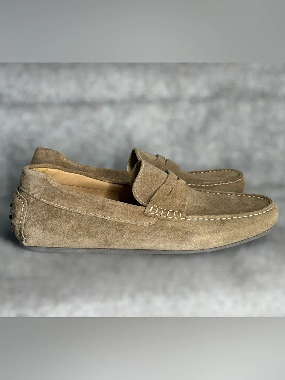 Jack Erwin Decker Camel Suede Penny Loafers Driving Shoes Men’s 11 Classic